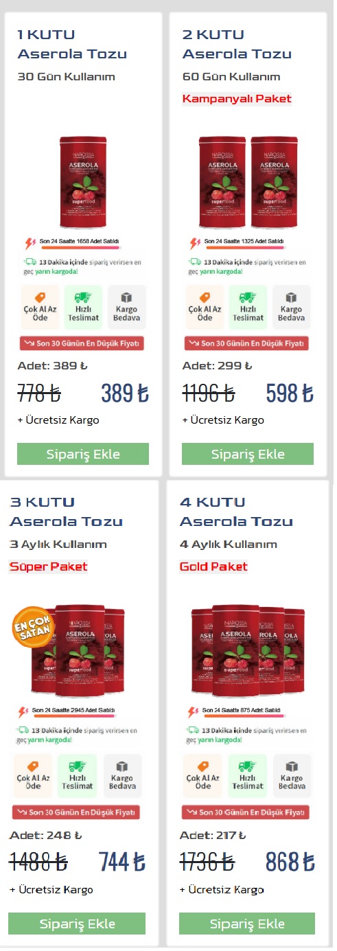 Narcissa Aserola Çayı Tozu  Resmi Satış Sitesi